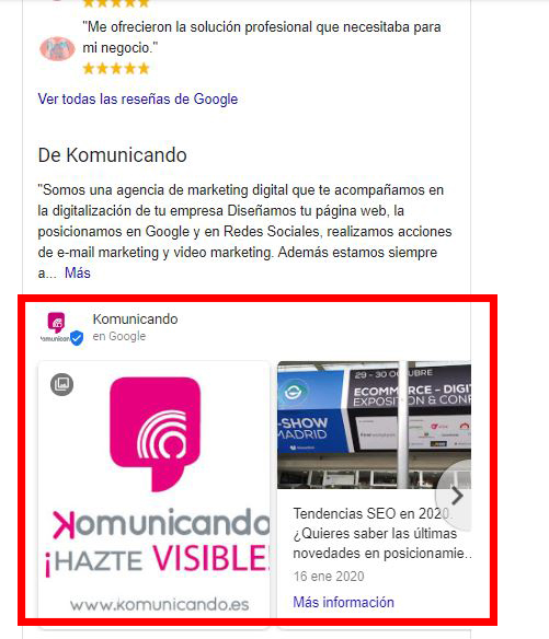 publicaciones google my business