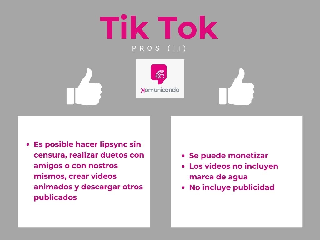 Ventajas de Tik Tok Ventajas de Tik Tok